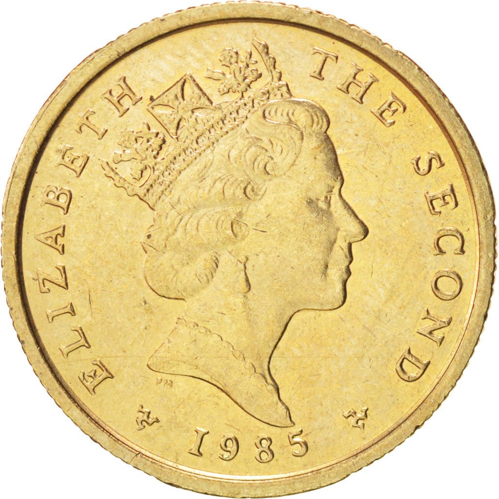 ISLE OF MAN, Pound, 1985, KM #151, MS(63), Nickel-Brass, 22.5, 9.48