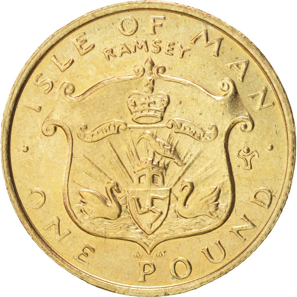 ISLE OF MAN, Pound, 1985, KM #151, MS(63), Nickel-Brass, 22.5, 9.48