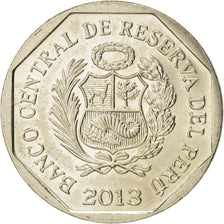 PERU, Nuevo Sol, 2013, Lima, KM #366, MS(63), Copper-Nickel-Zinc, 25.5, 7.24