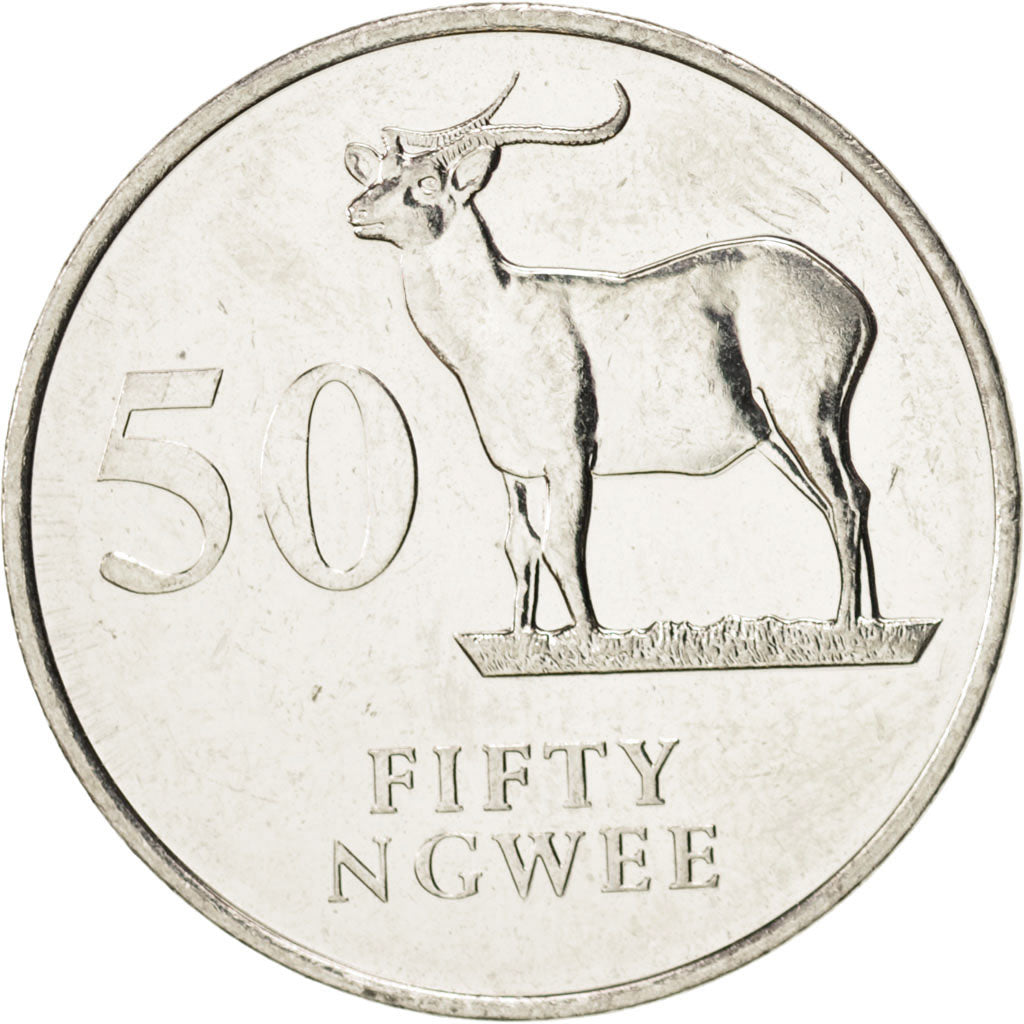 Moneta, Zambia, 50 Ngwee, 1992, SPL, Acciaio placcato nichel, KM:30