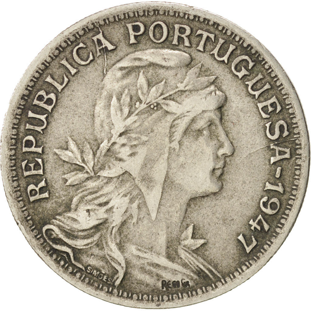 Coin, Portugal, 50 Centavos, 1947, EF(40-45), Copper-nickel, KM:577