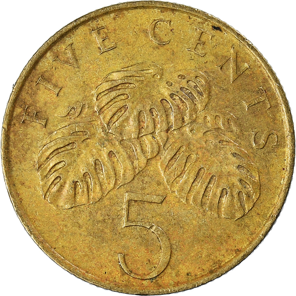 Moeda, Singapura, 5 Cents, 1995
