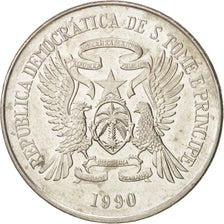 SAINT THOMAS & PRINCE ISLAND, 50 Dobras, 1990, KM #52, AU(50-53), Copper-Nickel.