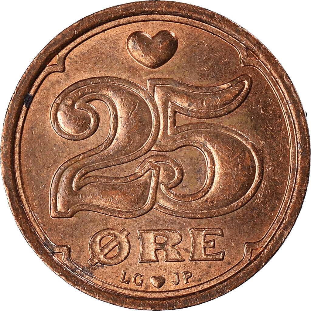 Moneda, Dinamarca, 25 Öre, 1997