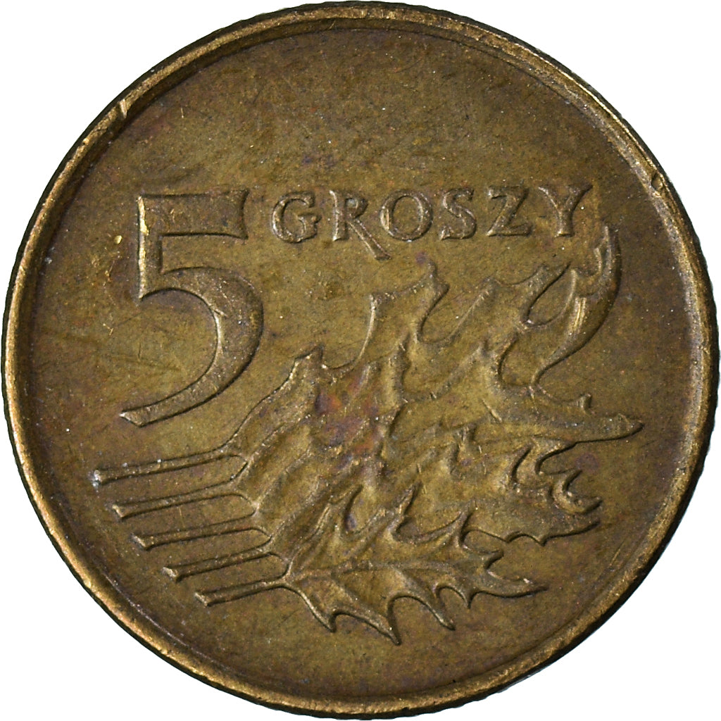 Münze, Polen, 5 Groszy, 1991