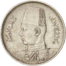 Moneda, Egipto, Farouk, 2 Piastres, 1937, British Royal Mint, MBC, Plata, KM:365