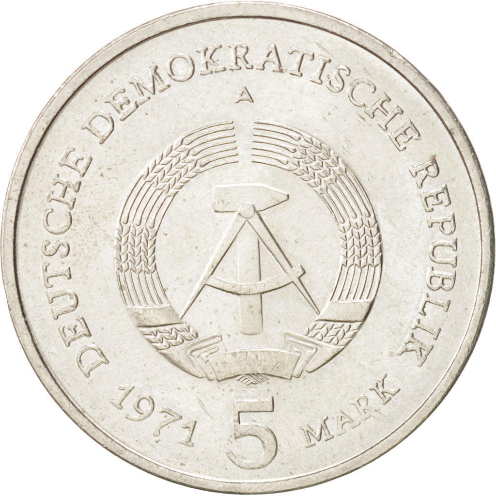 GERMAN-DEMOCRATIC REPUBLIC, 5 Mark, 1971, Berlin, KM #29, AU(55-58),...
