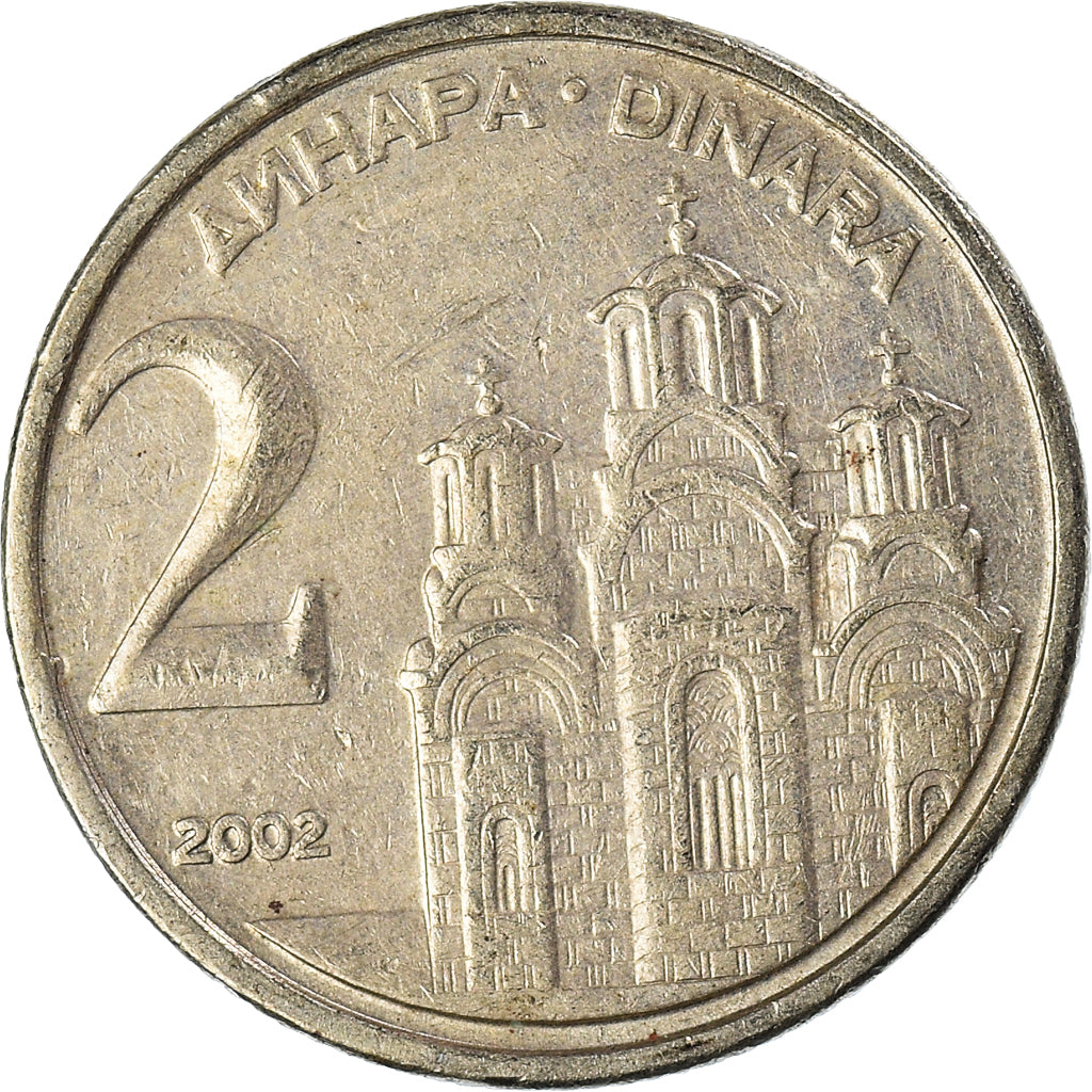 Münze, Jugoslawien, 2 Dinara, 2002