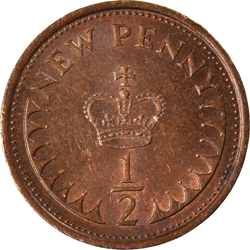 Monnaie, Grande-Bretagne, 1/2 New Penny, 1980