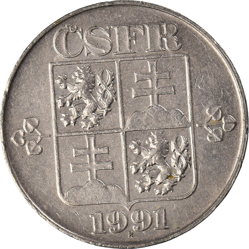 Münze, Tschechoslowakei, 2 Koruny, 1991