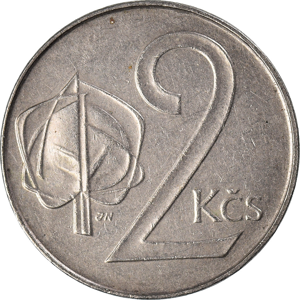 Münze, Tschechoslowakei, 2 Koruny, 1991