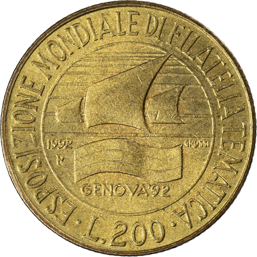 Moneda, Italia, 200 Lire, 1992