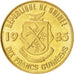Guinea, 10 Francs, 1985, SPL, Acciaio ricoperto in ottone, KM:52