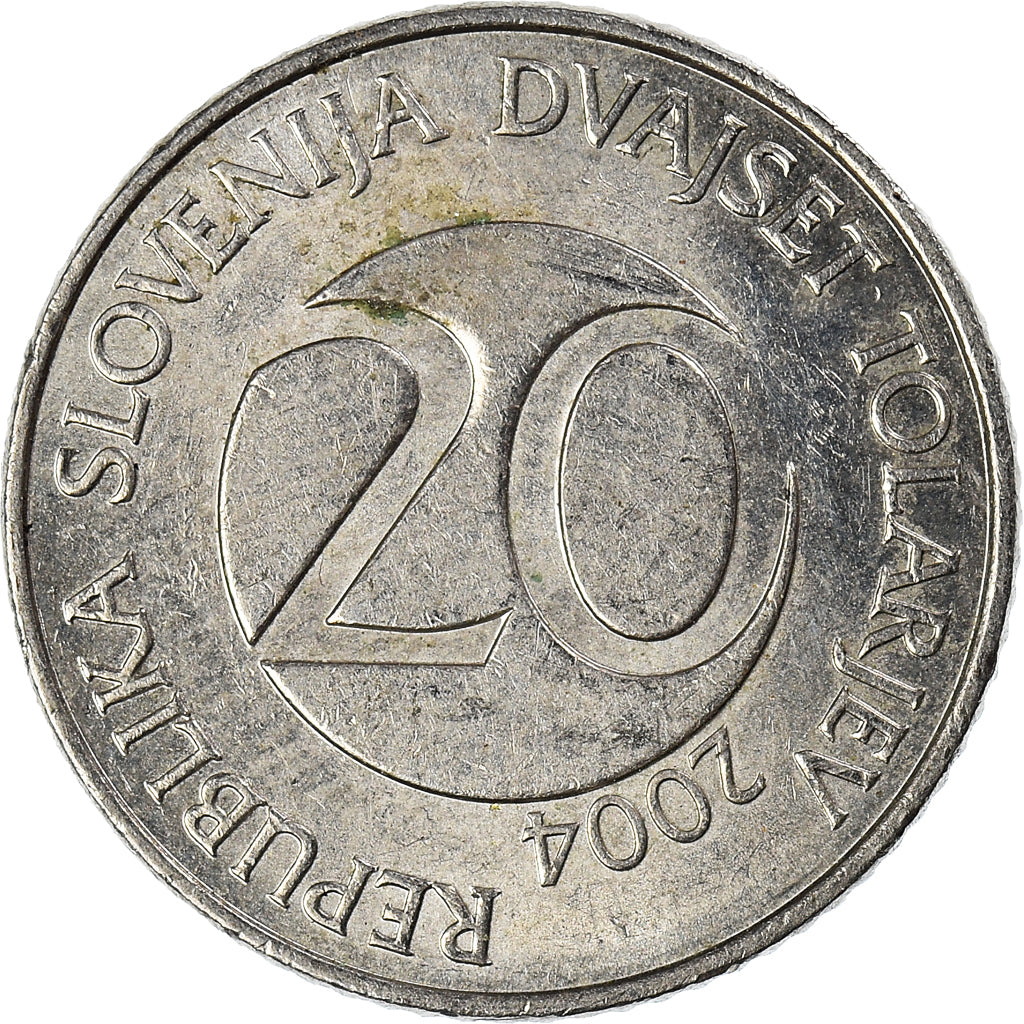 Münze, Slowenien, 20 Tolarjev, 2004