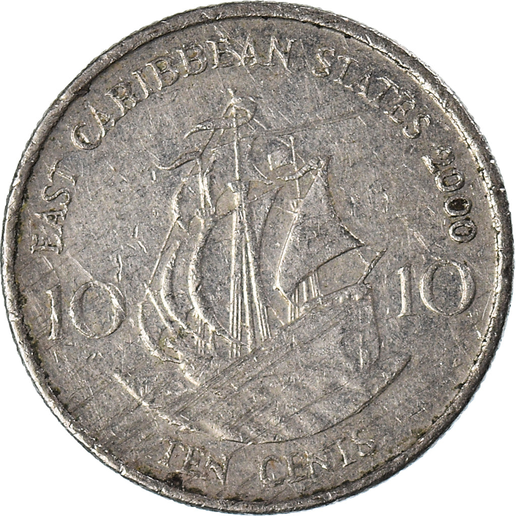 Coin, East Caribbean States, 10 Cents, 2000