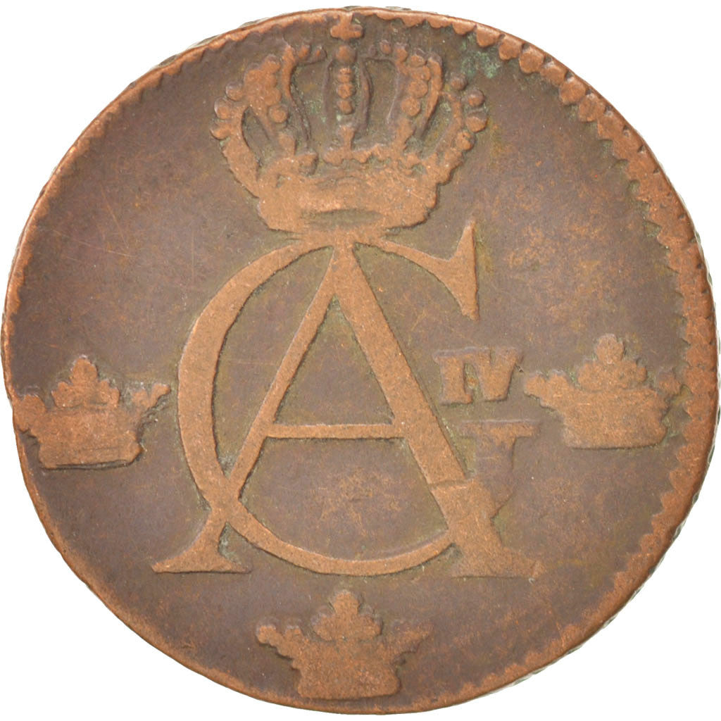 Coin, Sweden, Gustaf IV Adolf, 1/4 Skilling, 1806, VF(20-25), Copper, KM:564