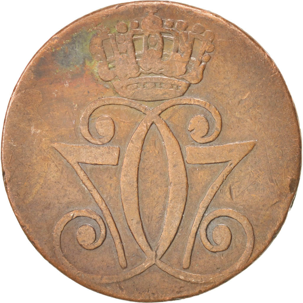 DENMARK, Skilling, 1771, KM #616.1, VF(20-25), Copper, 29, 10.93