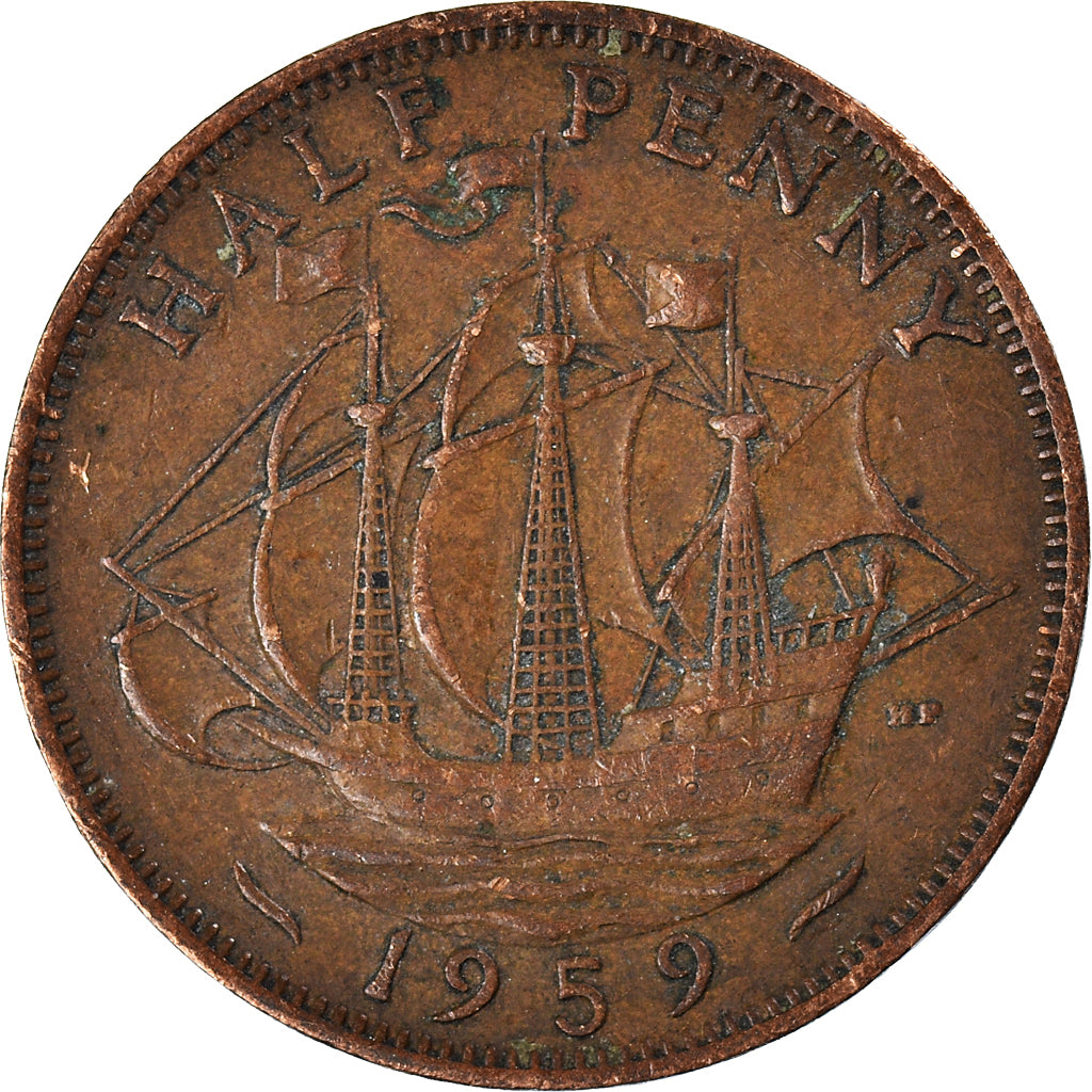 Moeda, Grã-Bretanha, 1/2 Penny, 1959