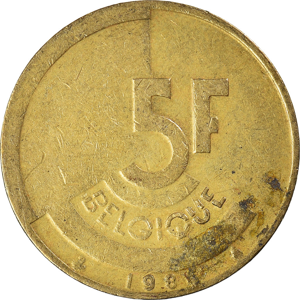Coin, Belgium, 5 Francs, 5 Frank, 1980