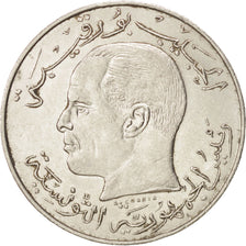 TUNISIA, 1/2 Dinar, 1968, Paris, KM #291, EF(40-45), Nickel, 11.88