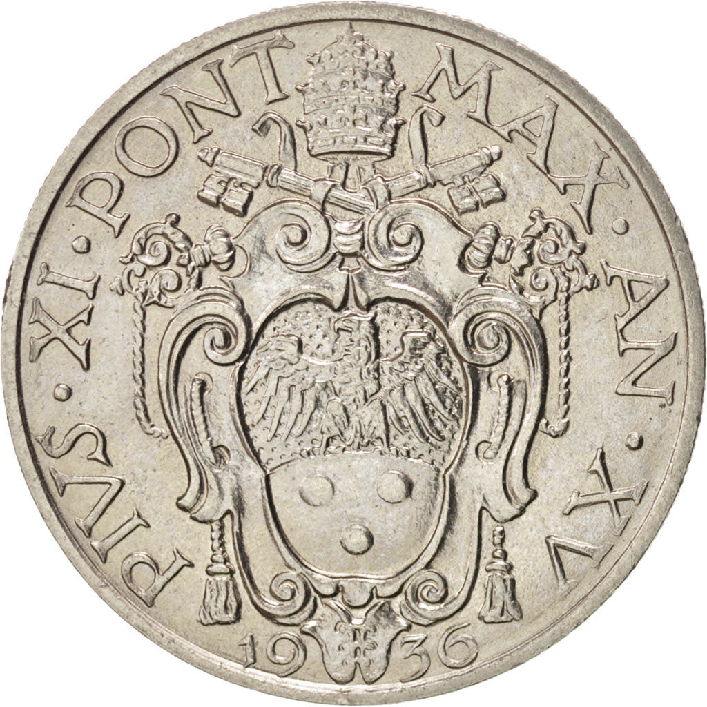 CITTÀ DEL VATICANO, Pius XI, 20 Centesimi, 1936, SPL, Nichel, KM:3