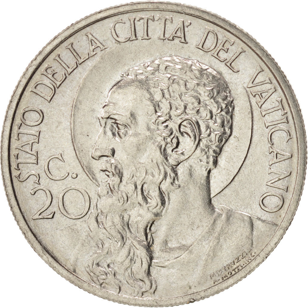 CITTÀ DEL VATICANO, Pius XI, 20 Centesimi, 1936, SPL, Nichel, KM:3