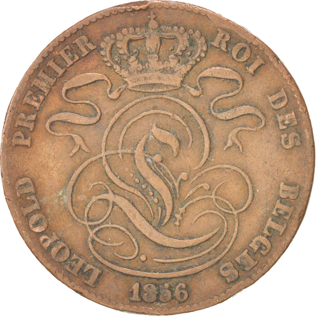 Coin, Belgium, Leopold I, 5 Centimes, 1856, VF(20-25), Copper, KM:5.1