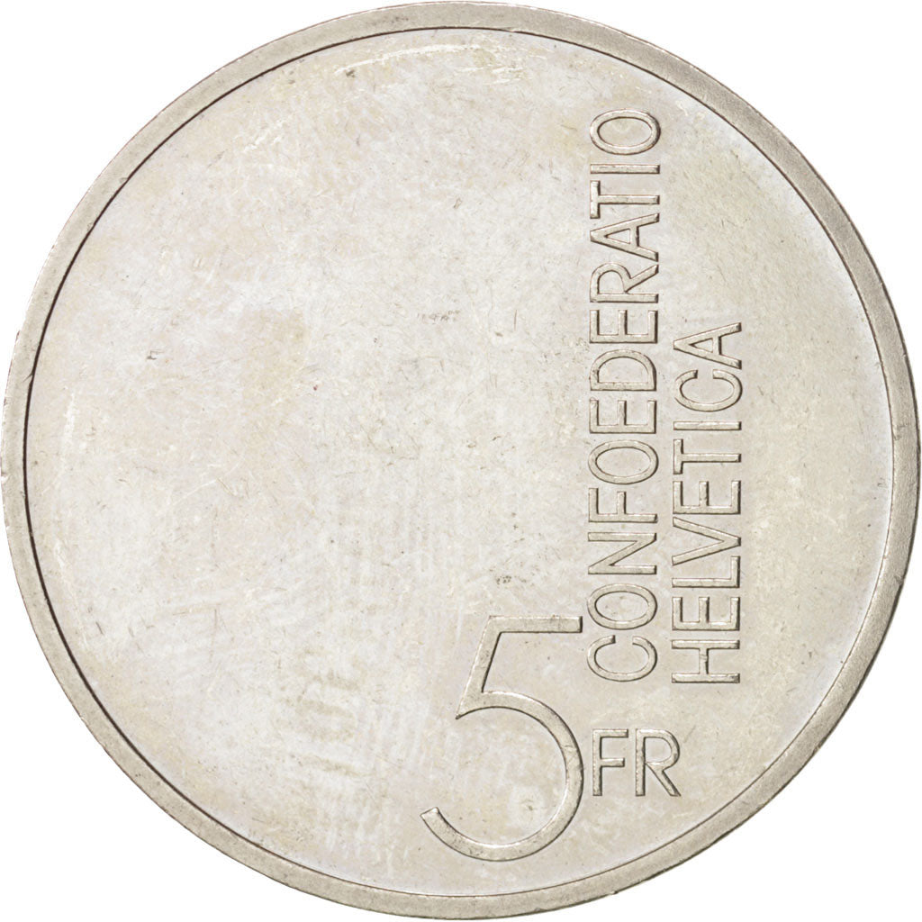 SWITZERLAND, 5 Francs, 1985, KM #64, AU(55-58), Copper-Nickel, 31.45, 13.23
