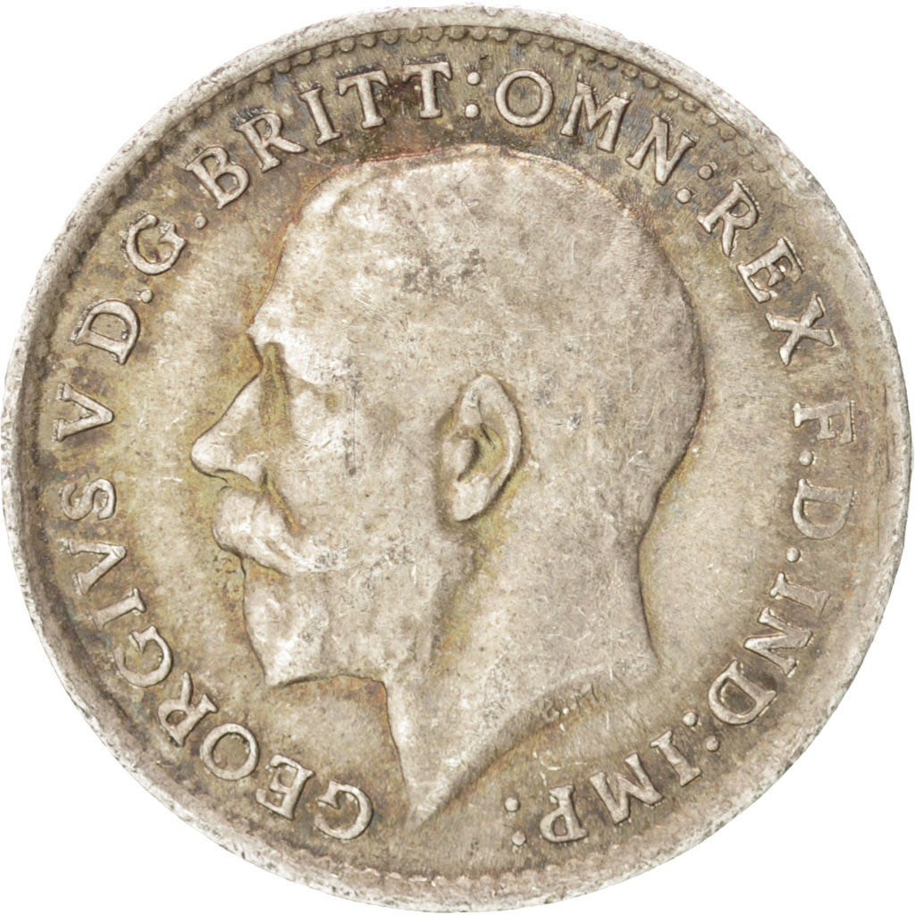 Coin, Great Britain, George V, 3 Pence, 1918, AU(55-58), Silver, KM:813