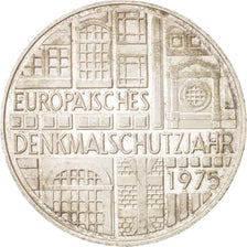 GERMANY - FEDERAL REPUBLIC, 5 Mark, 1975, Stuttgart, KM #142.1, AU(55-58),...