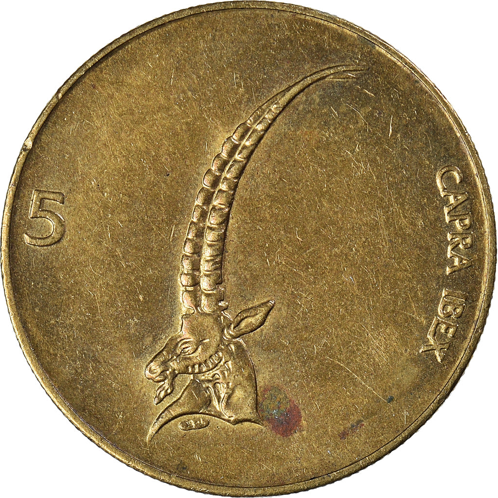 Moneta, Słowenia, 5 Tolarjev, 1995