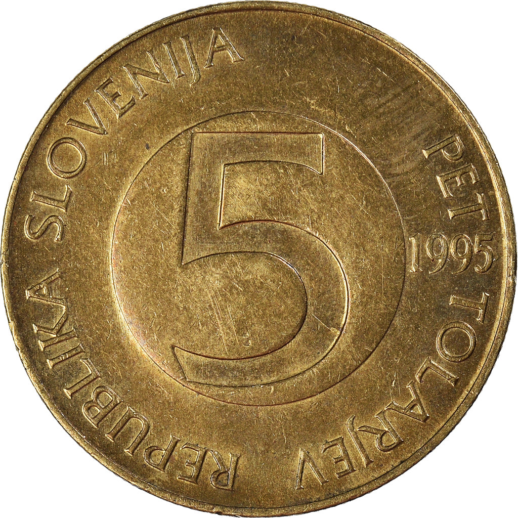 Moneta, Słowenia, 5 Tolarjev, 1995