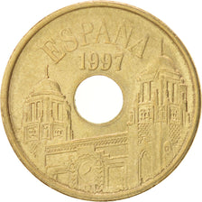SPAIN, 25 Pesetas, 1997, Madrid, KM #983, AU(50-53), Aluminum-Bronze, 19.5, 4.23