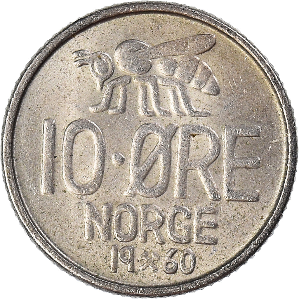 Moneta, Norvegia, 10 Öre, 1960
