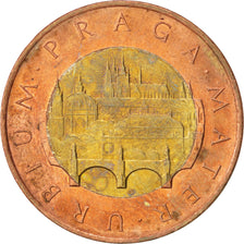 CZECH REPUBLIC, 50 Korun, 1993, KM #1, AU(55-58), Bi-Metallic, 27.5, 9.70