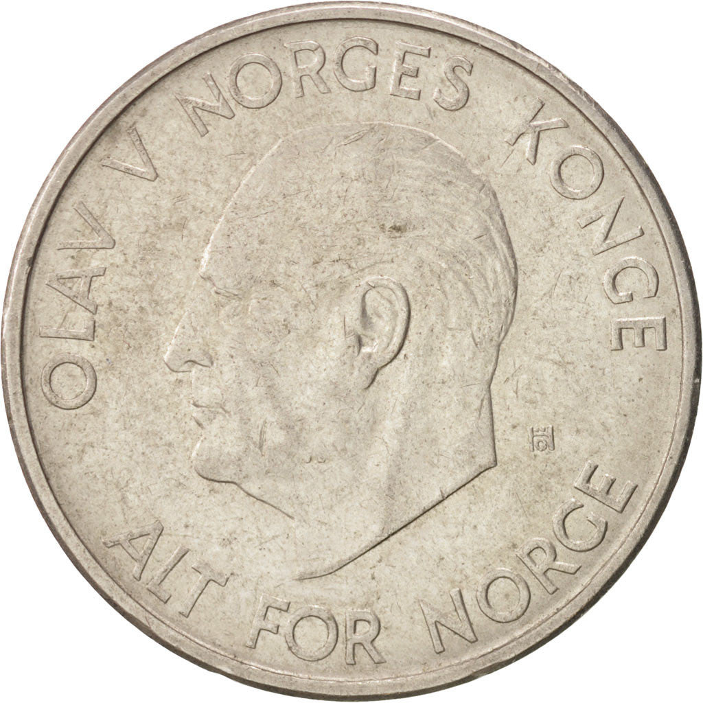 Coin, Norway, Olav V, 5 Kroner, 1963, EF(40-45), Copper-nickel, KM:412