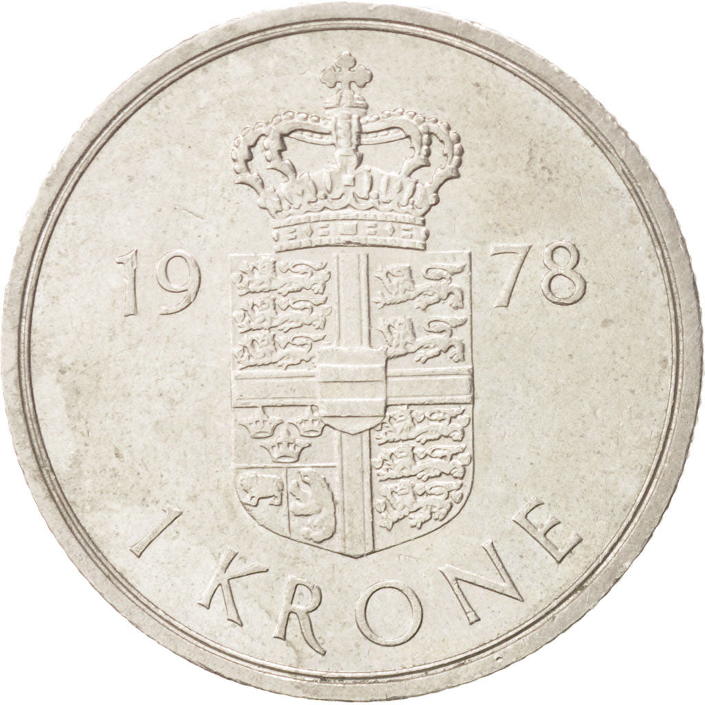 Münze, Dänemark, Margrethe II, Krone, 1978, SS, Copper-nickel, KM:862.1
