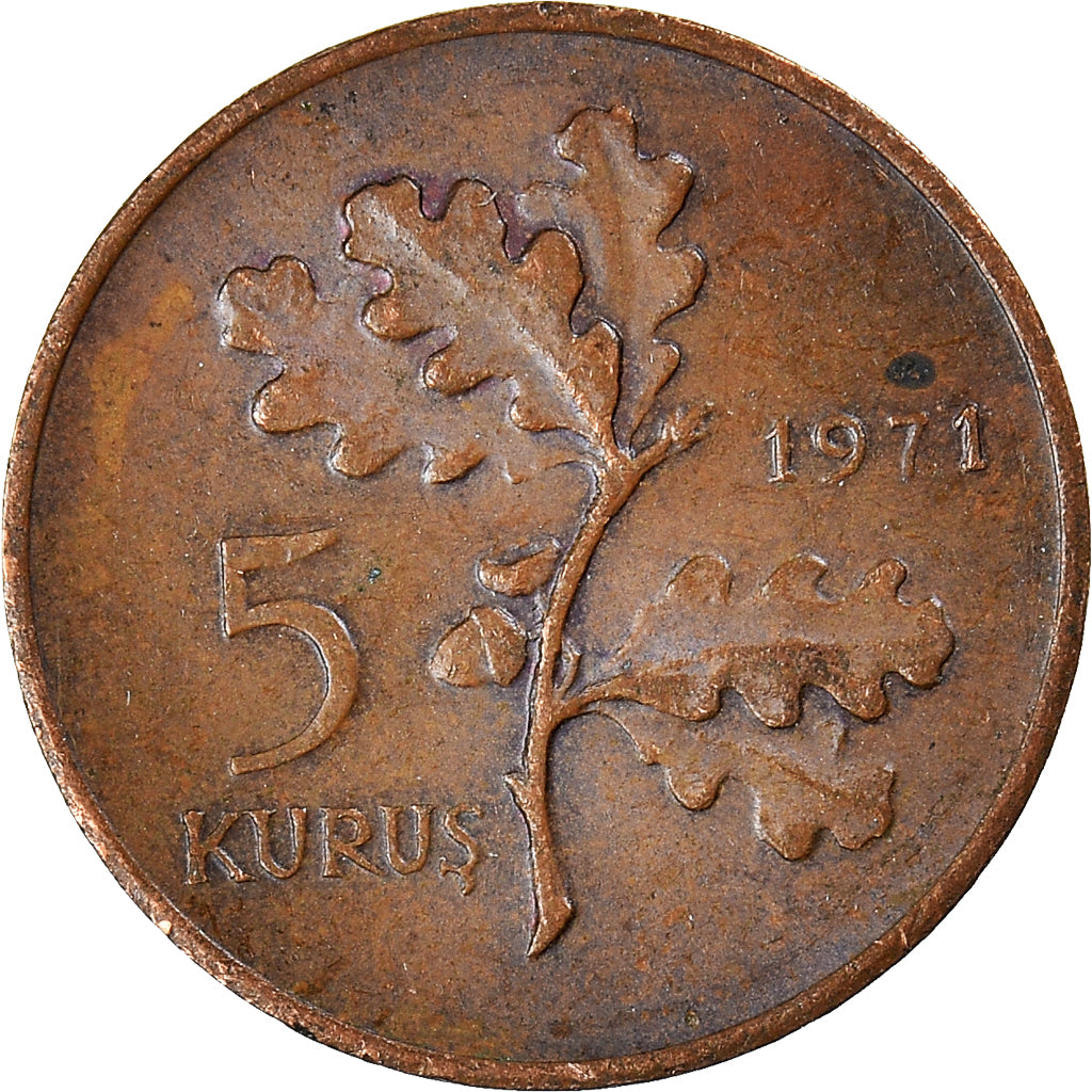 Munten, Turkije, 5 Kurus, 1971