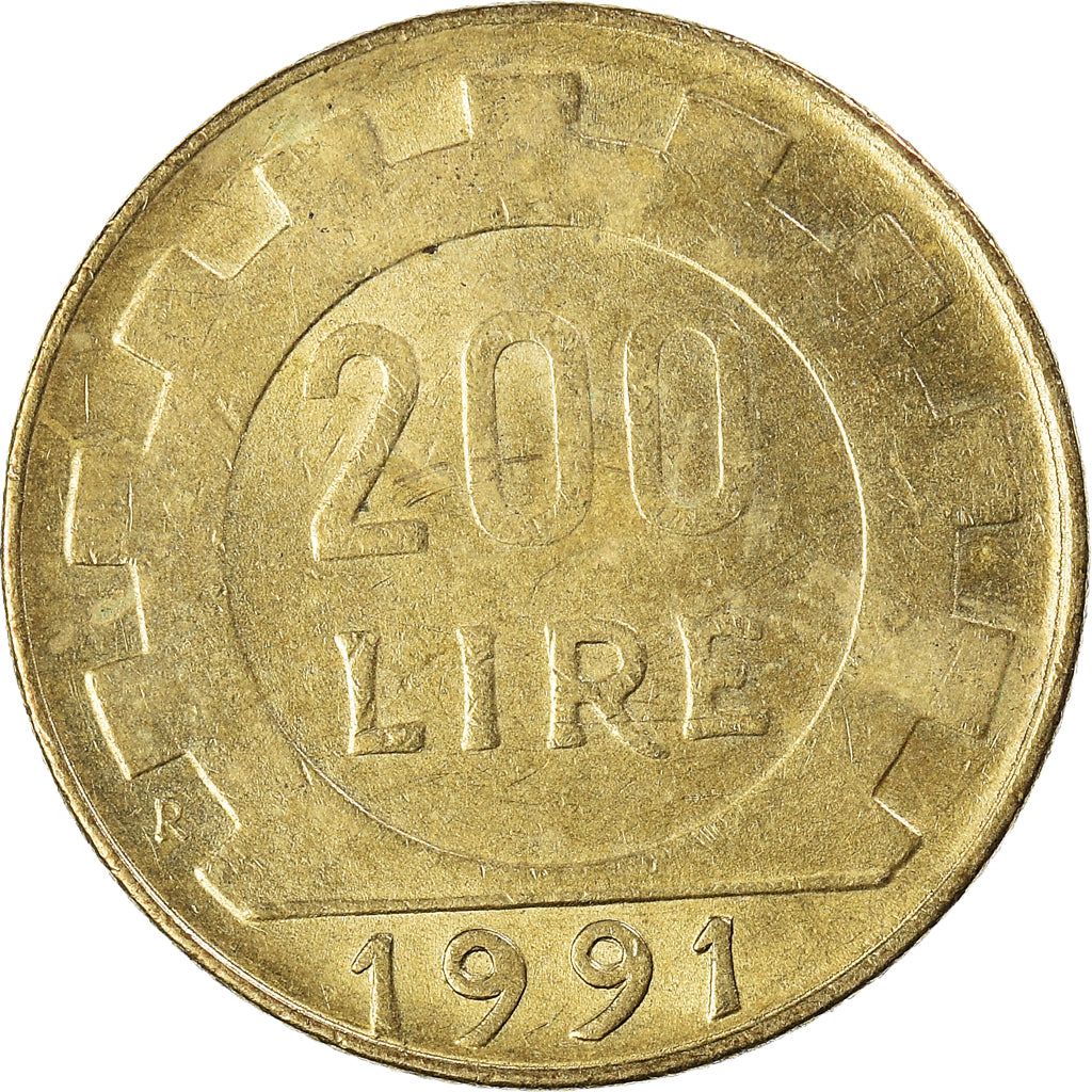 Moneda, Italia, 200 Lire, 1991