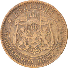 BULGARIA, 10 Stotinki, 1881, KM #3, EF(40-45), Bronze, 30.20, 9.41