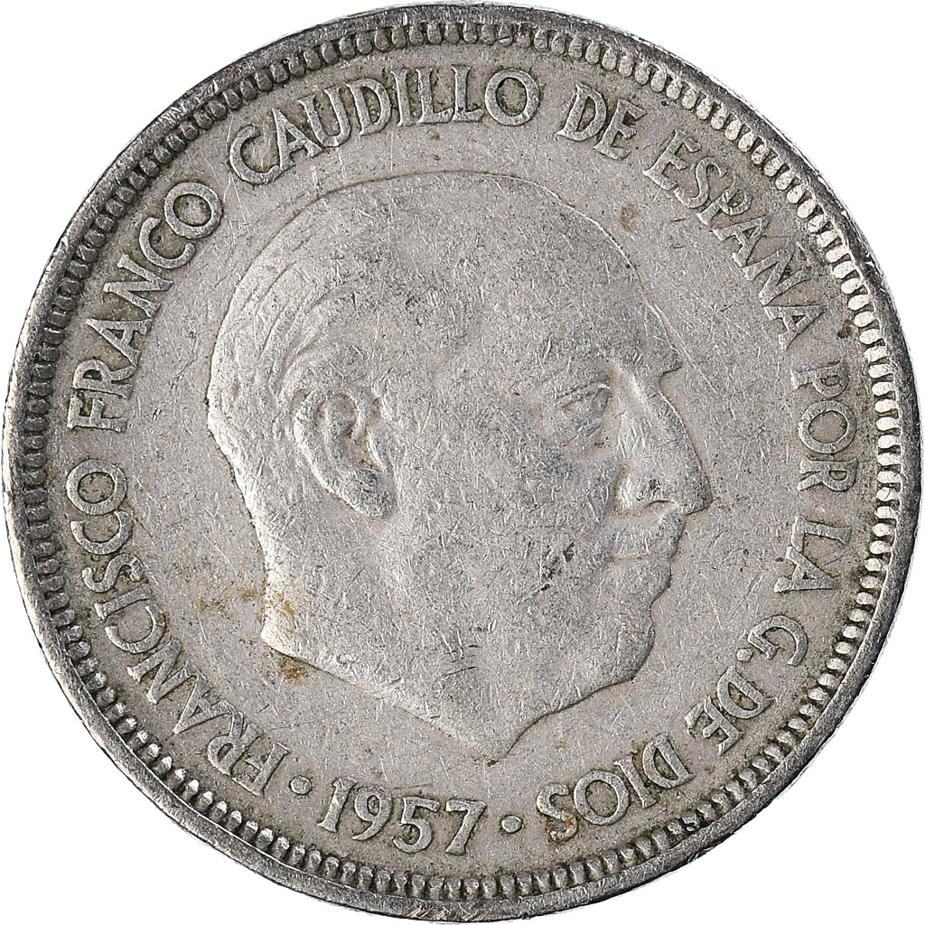 Moeda, Espanha, 5 Pesetas, 1957 (58)