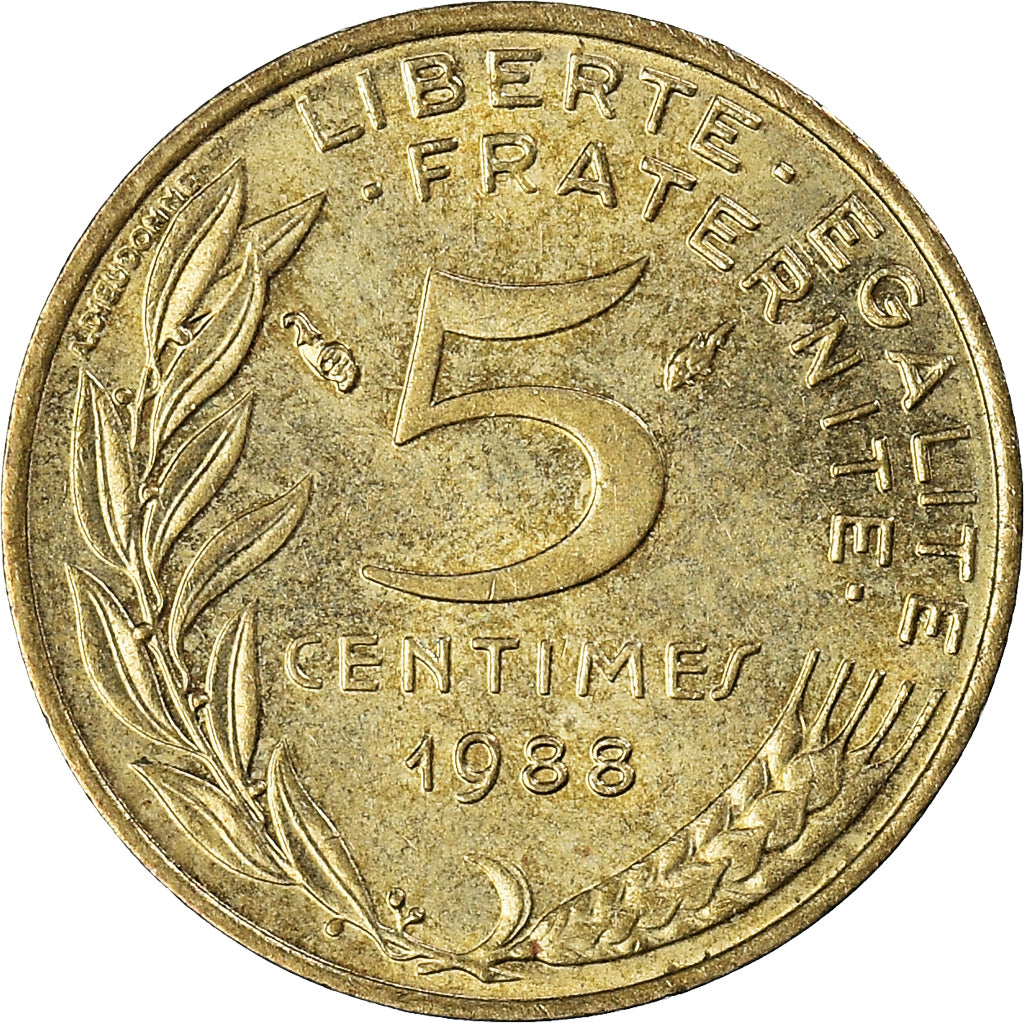 Munten, Frankrijk, 5 Centimes, 1988