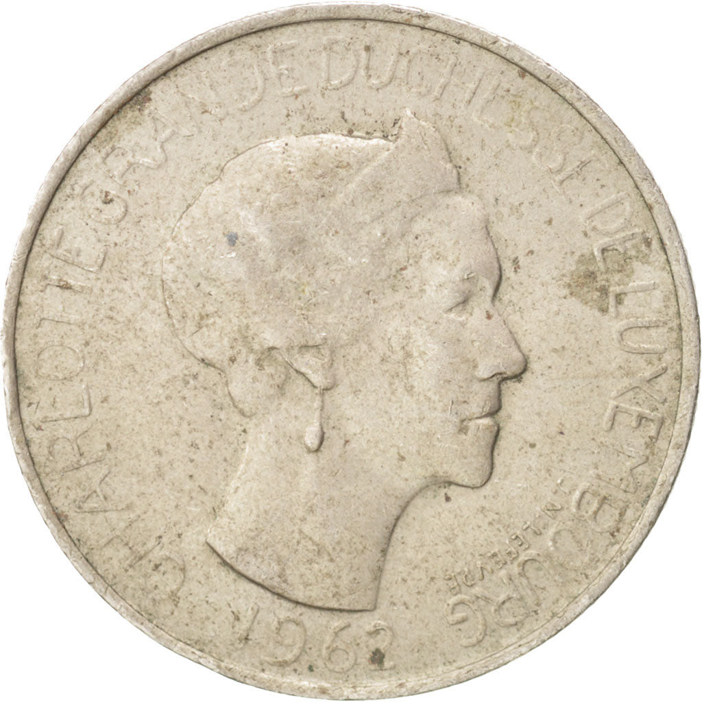 Coin, Luxembourg, Charlotte, 5 Francs, 1962, EF(40-45), Copper-nickel, KM:51