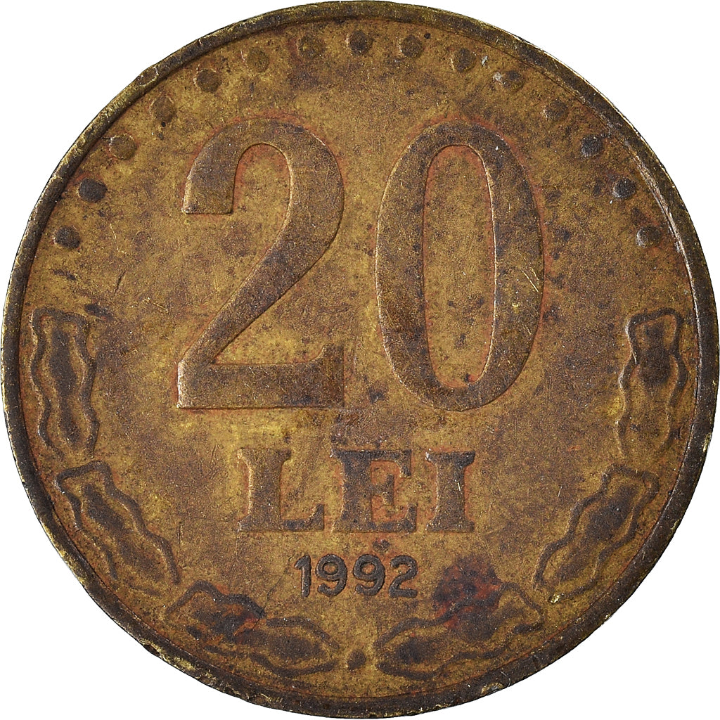 Monnaie, Roumanie, 20 Lei, 1992