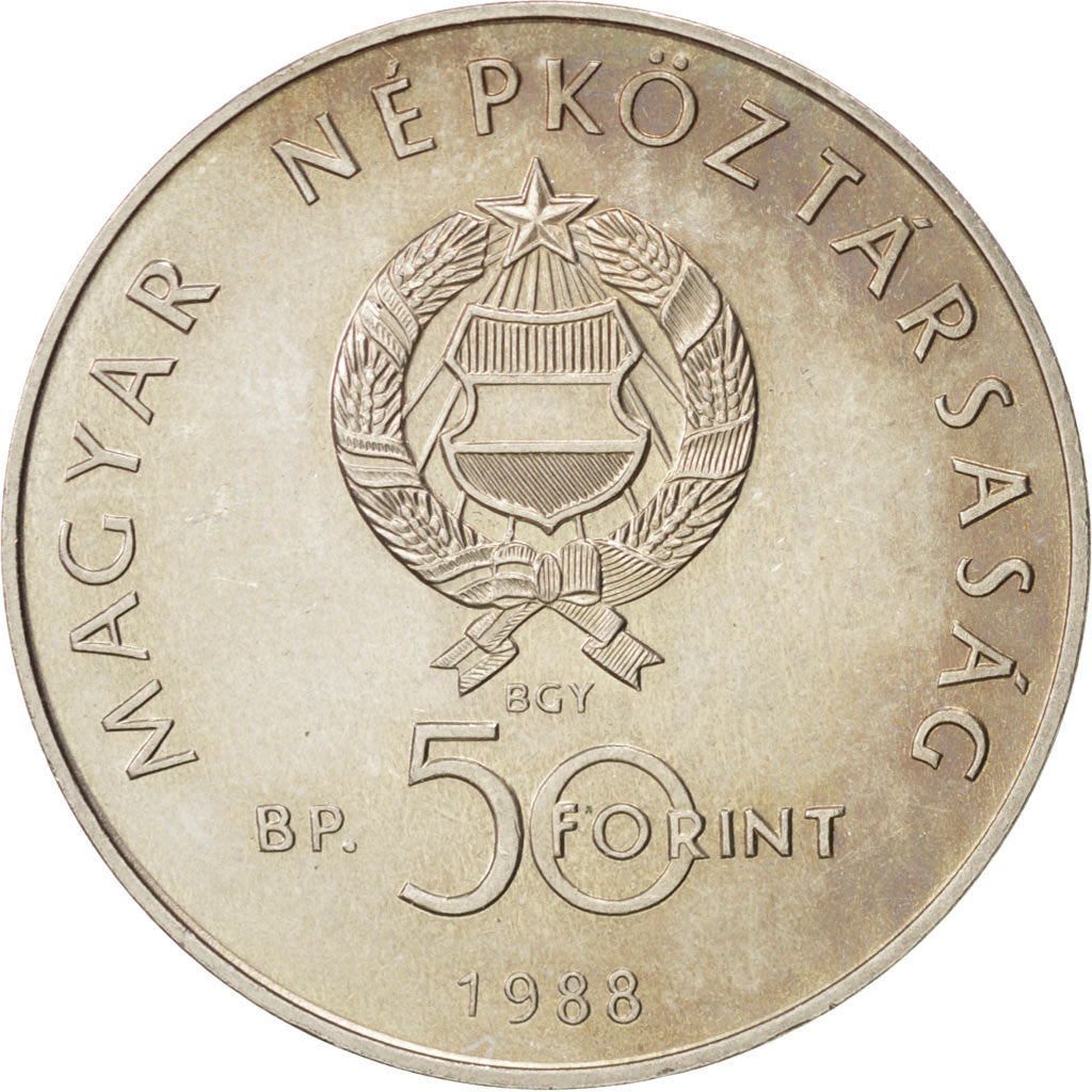 Hongrie, République, 50 Forint 1988, KM 663