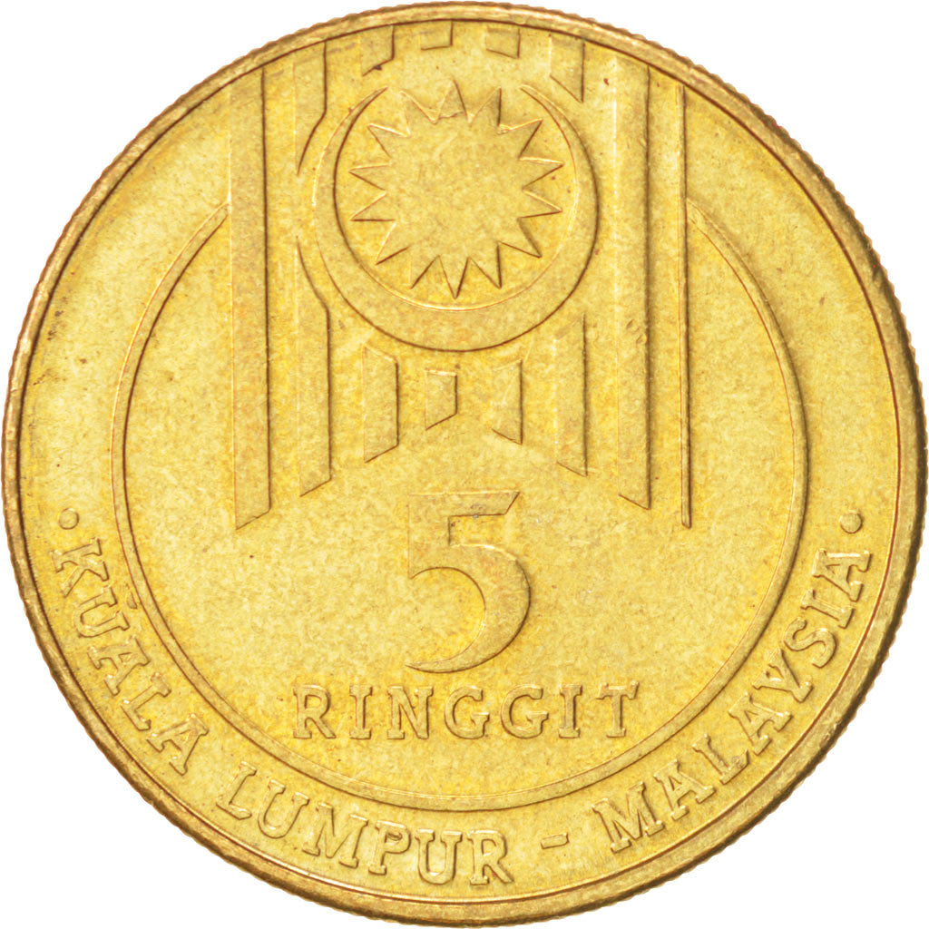 MALAYSIA, 5 Ringgit, 1989, KM #47, MS(60-62), Copper Plated Zinc, 10.48