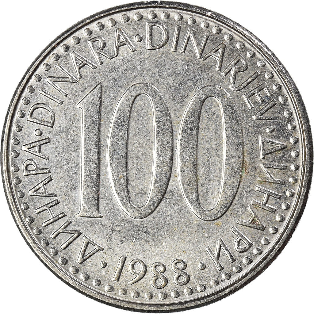 Moneta, Iugoslavia, 100 Dinara, 1988