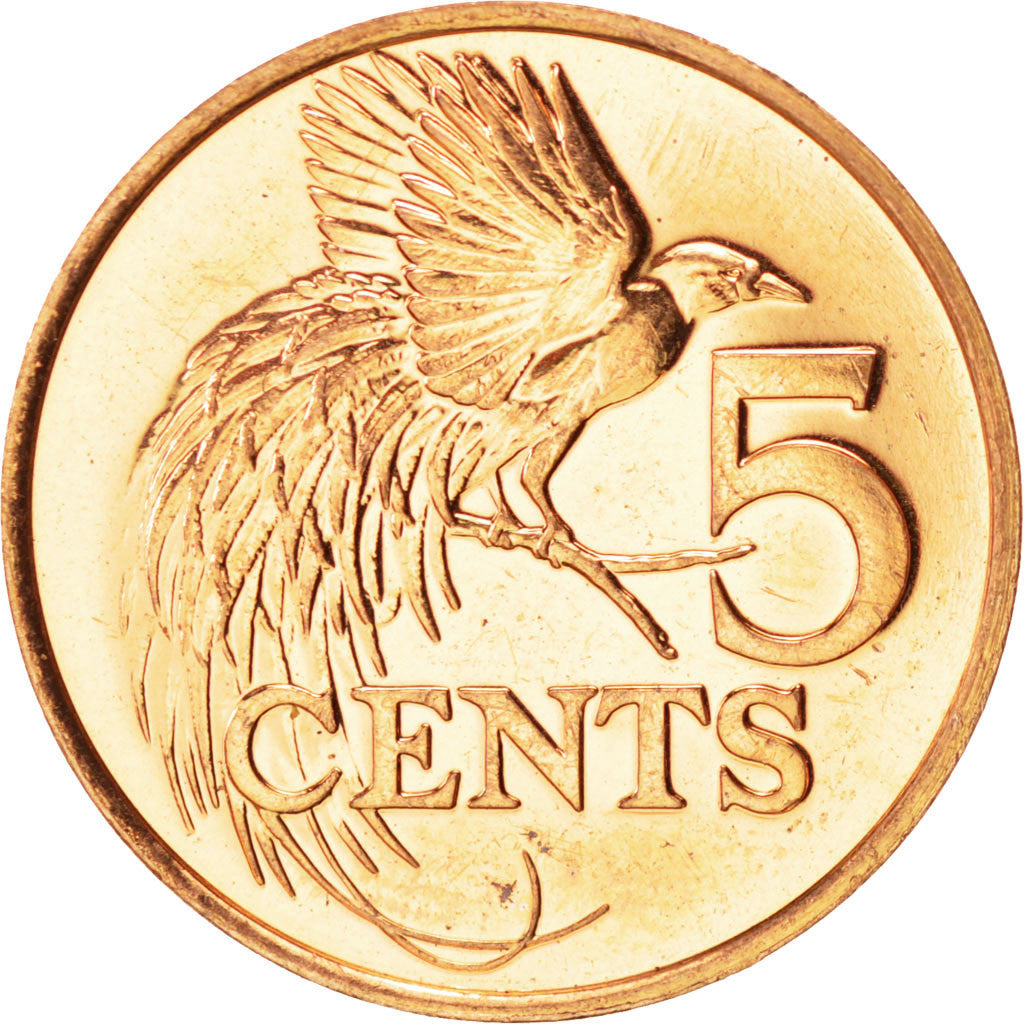 Coin, TRINIDAD & TOBAGO, 5 Cents, 1975, MS(63), Bronze, KM:26