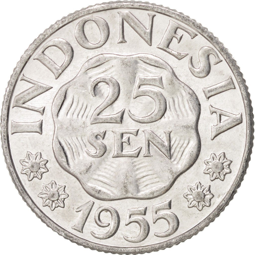 INDONESIA, 25 Sen, 1955, KM #11, MS(63), Aluminum, 2.20