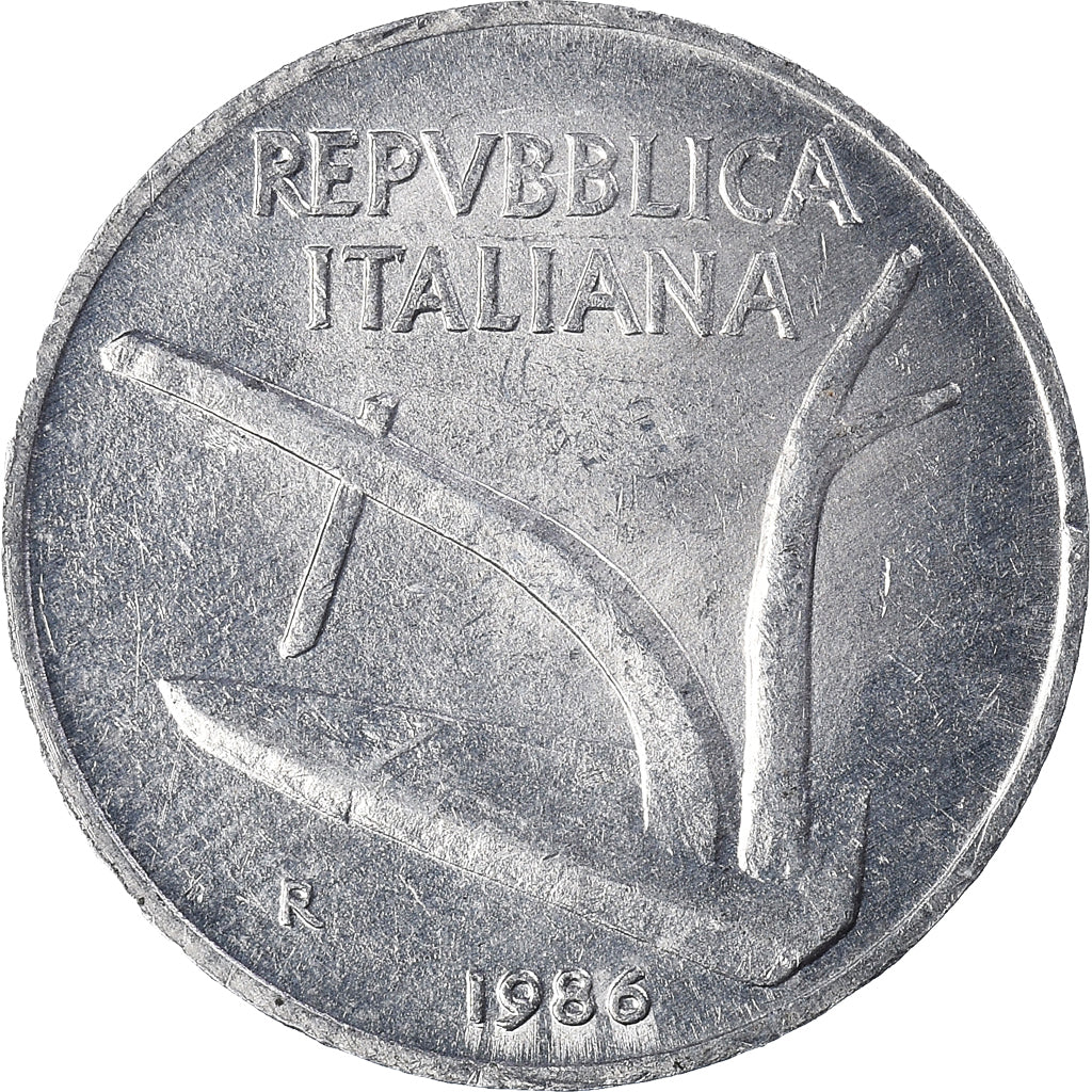 Moeda, Itália, 10 Lire, 1986